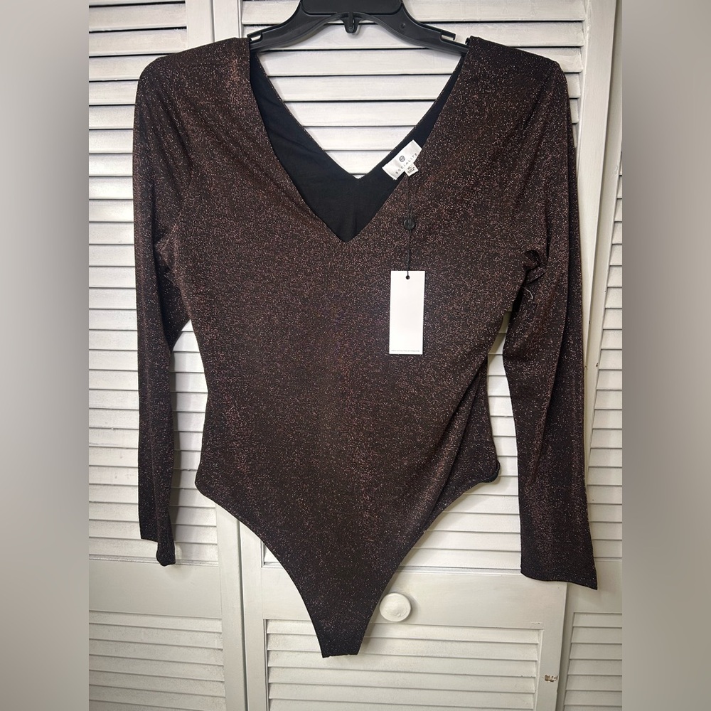 Socialite Black Glitter Bodysuit Size‎ XL